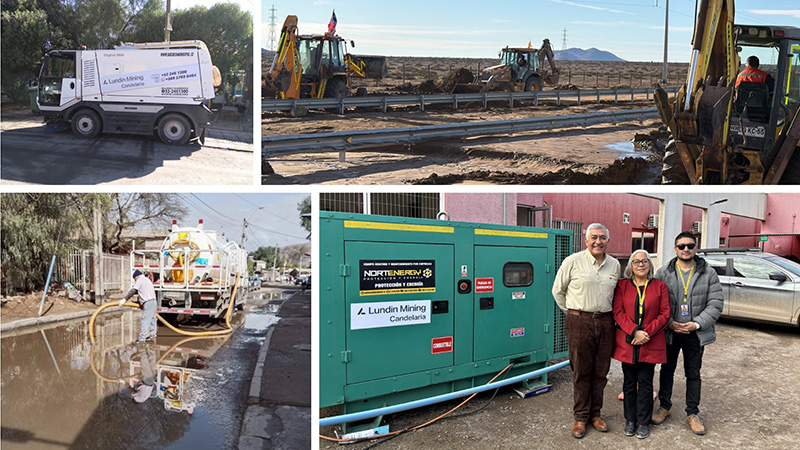 Lundin Mining Candelaria desplegó maquinaria, suministros y apoyo logístico en zonas afectadas por sistema frontal