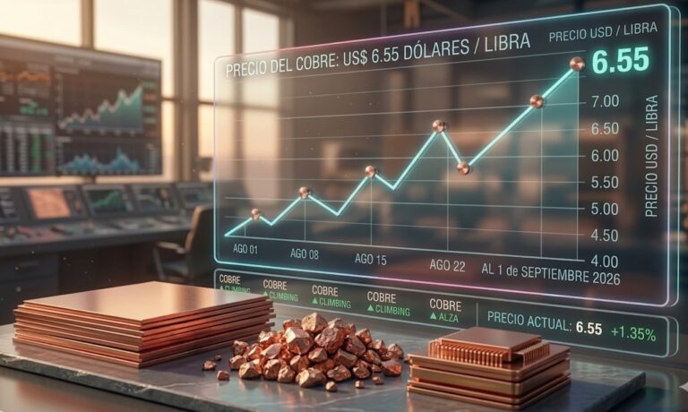 Cobre mantiene un precio históricamente alto y acumula un alza cercana al 40% en 2026